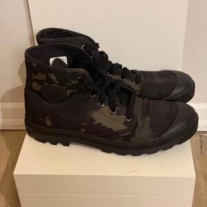Palladium Pampa Hi Boot Multicam Black Canvas Shoes Sneakers Men's Size 12